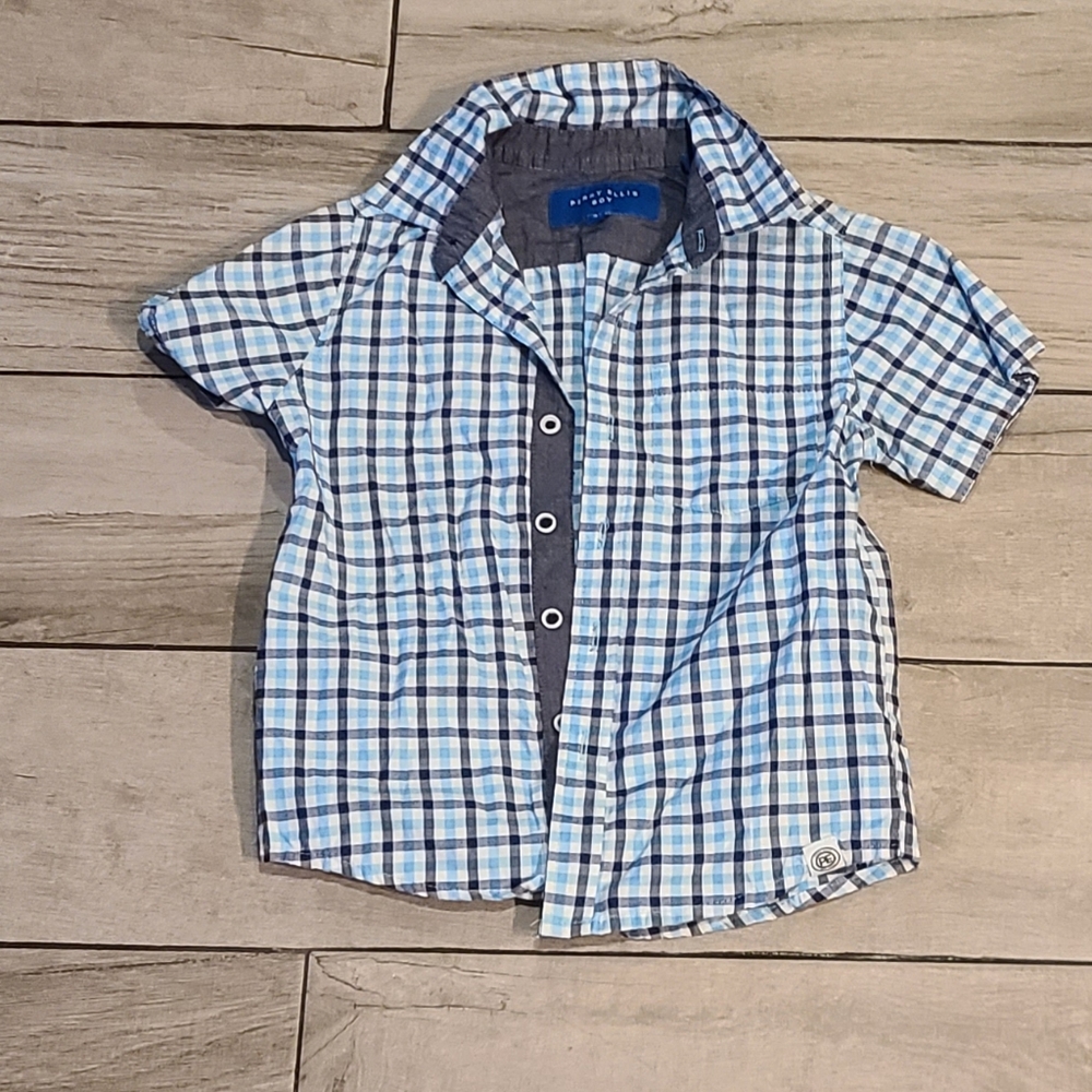 🦔Perry Ellis boy plaid button down🧁